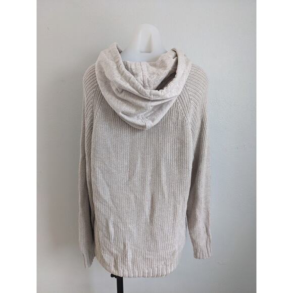 Splendid Collection Large Shea Long Sleeve Coordinating Sweater Mix Hoodie Tan - Picture 13 of 16